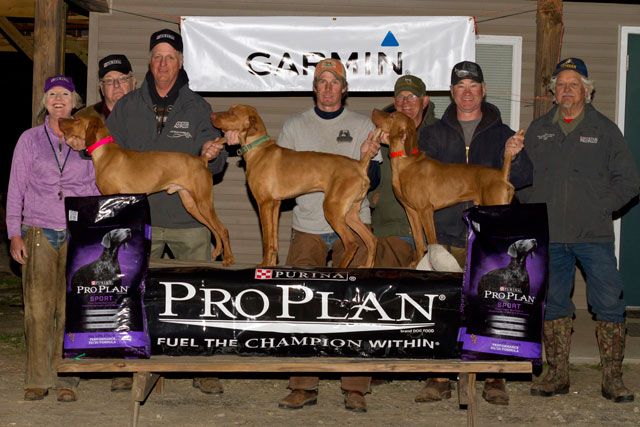 2015 NVA Derby Classic From Left to Right: Carrie Syczylo, Terry Trzcinski (Purina Rep), Mark Johnson with DuRite's SureWin, Brian Fidler with Fidler's Fight to the Finish, Don Price (judge), Chad Chadwell with Fidler's CK Ragin' Bull, Eric Waltz (Judge)