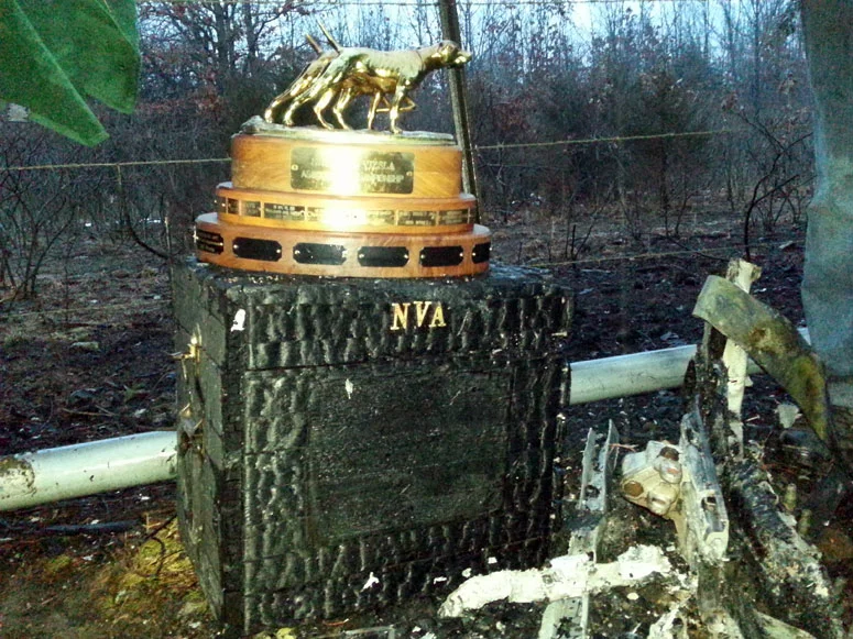 Trophy that was almost destroyed in Gingrich's motorhome fire