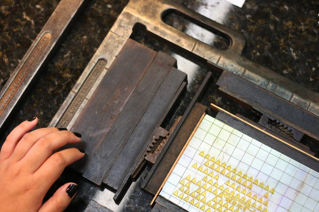 Photopolymer plate locked up in the chase.