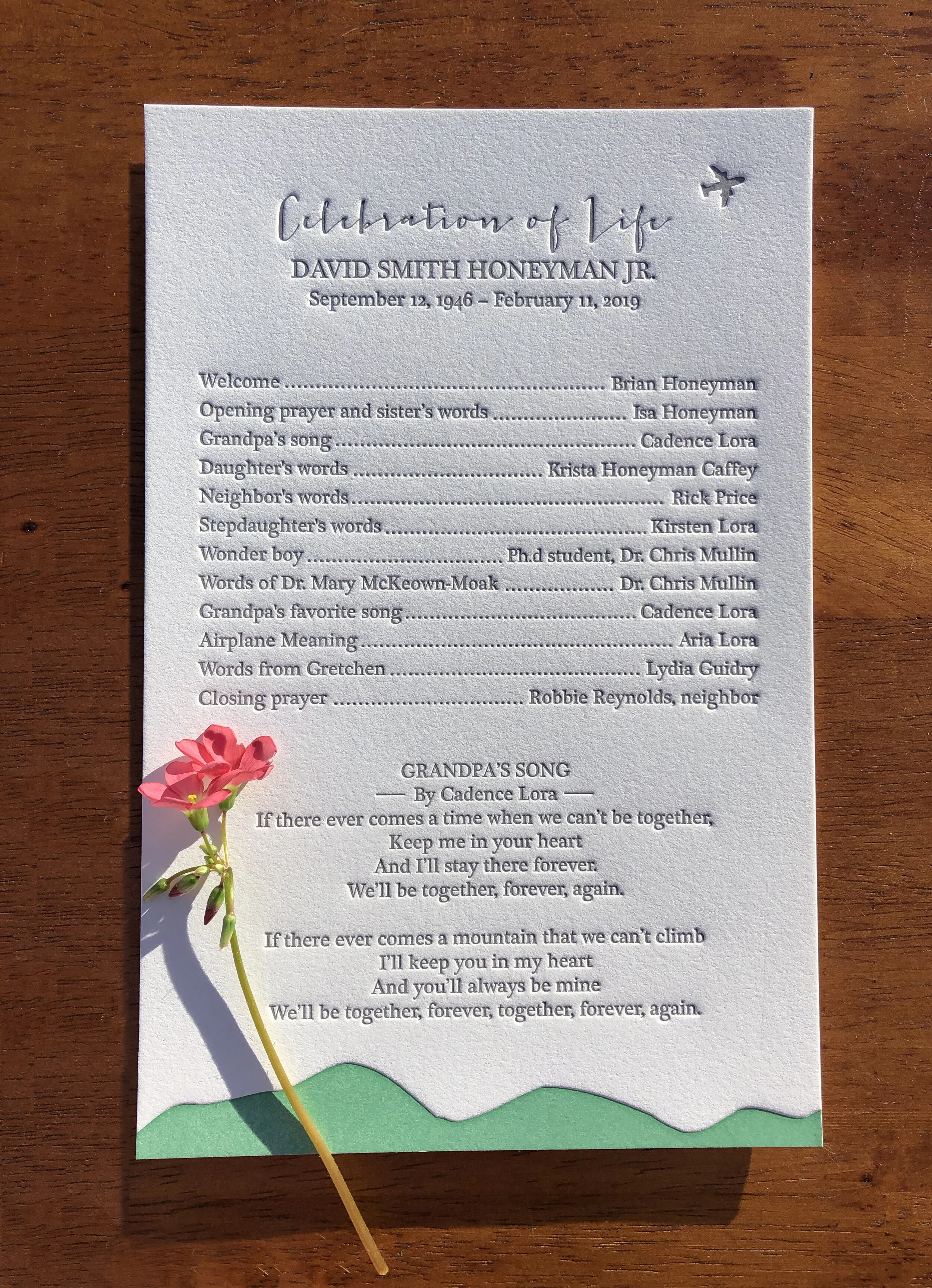 Program for wake