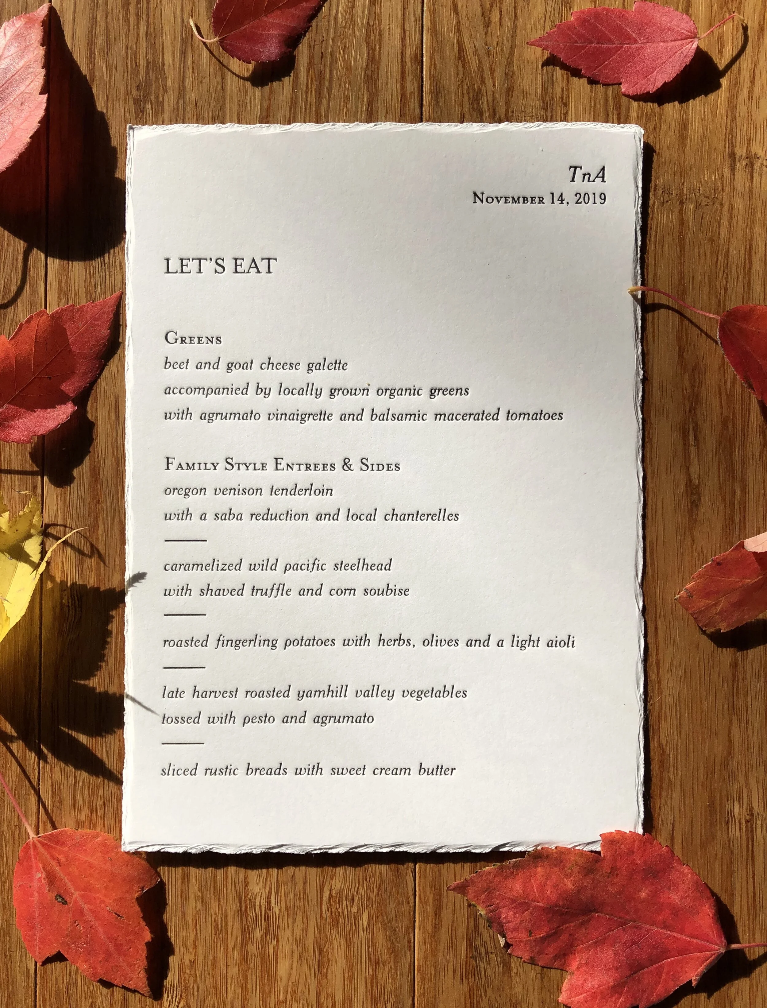 Simple menu