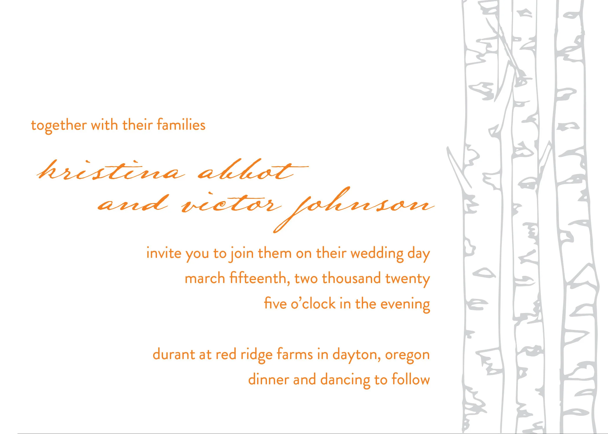 Birch invitation