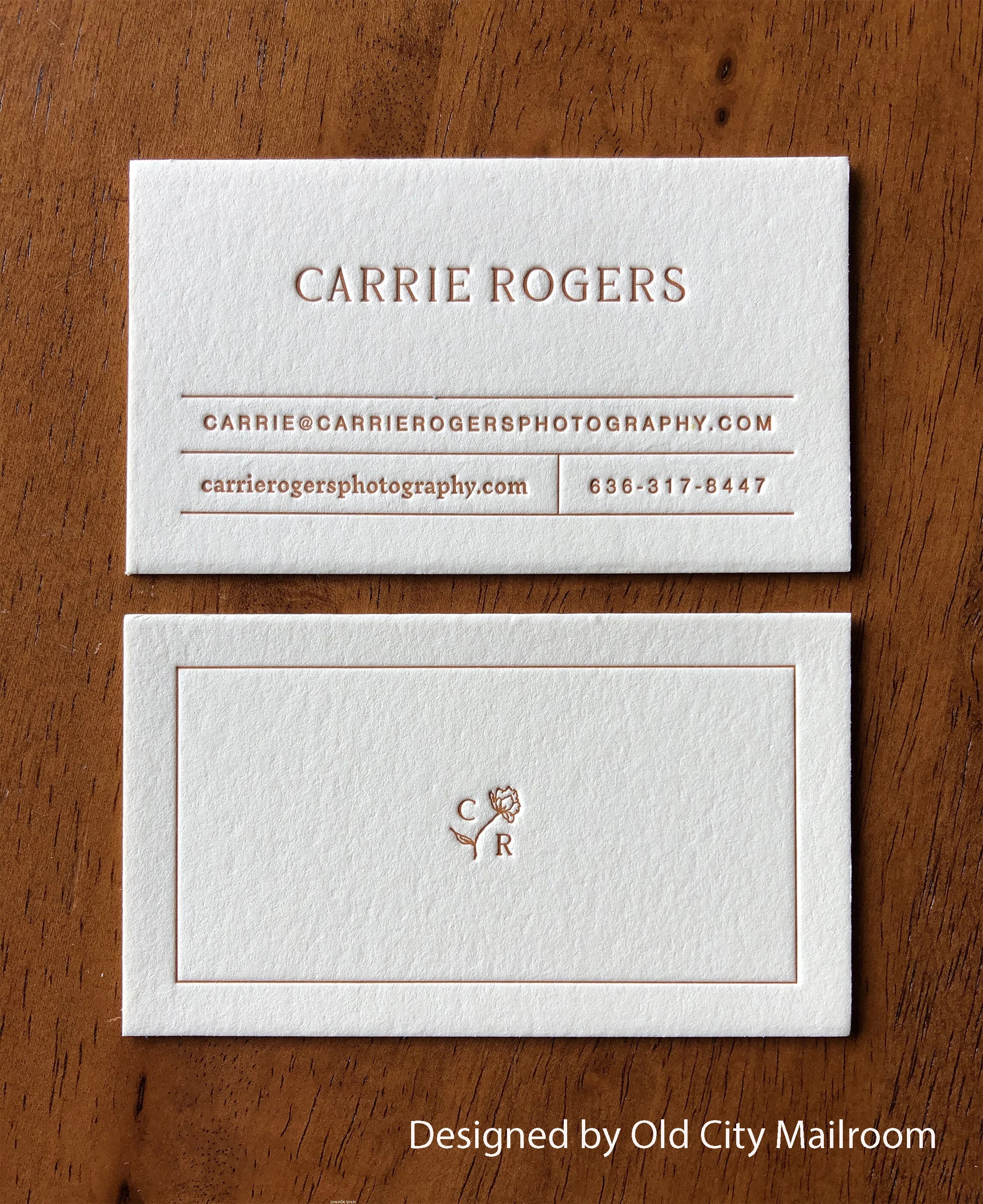 Carrie Rogers business card