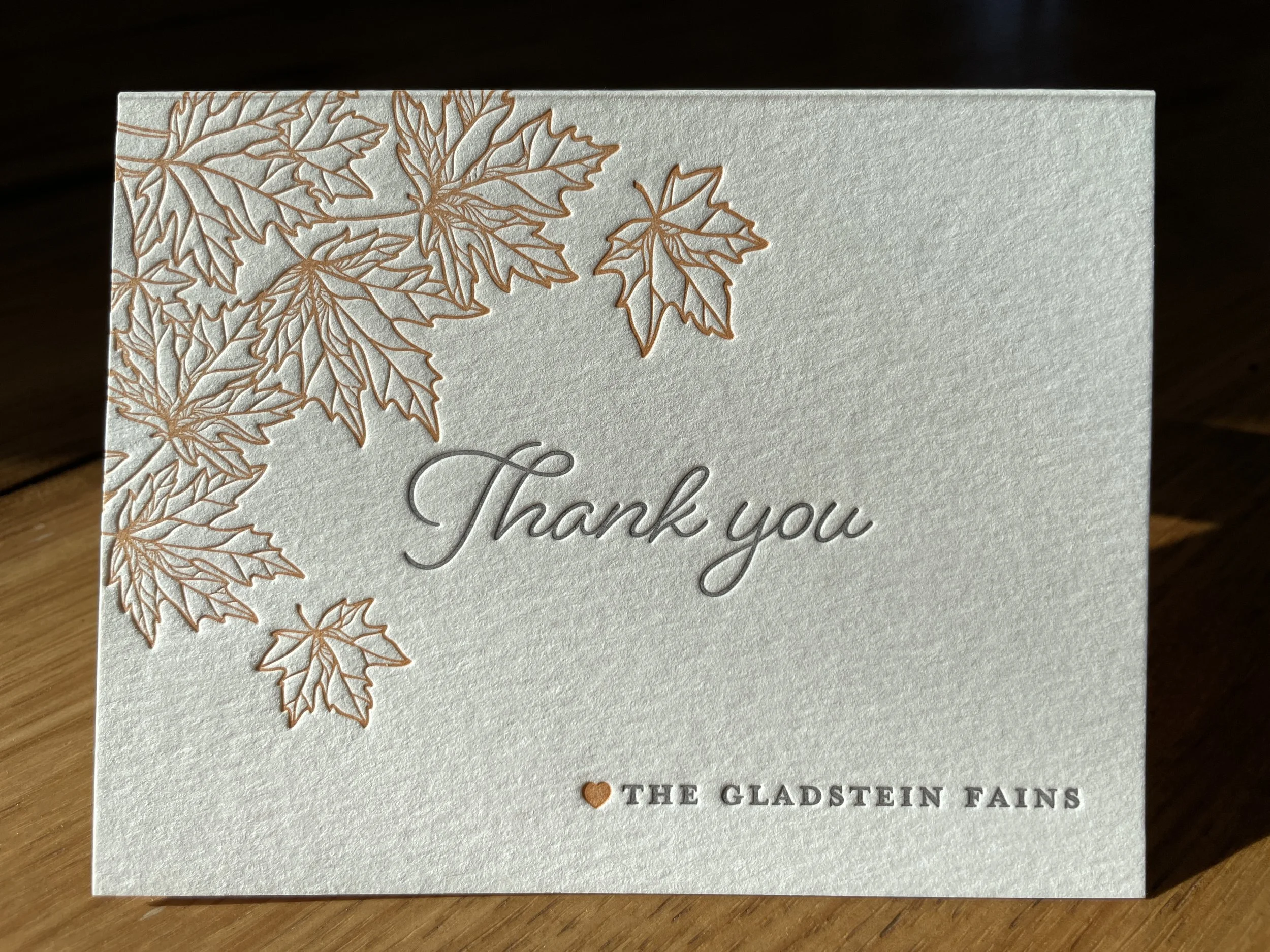 Autumn thank you cards
