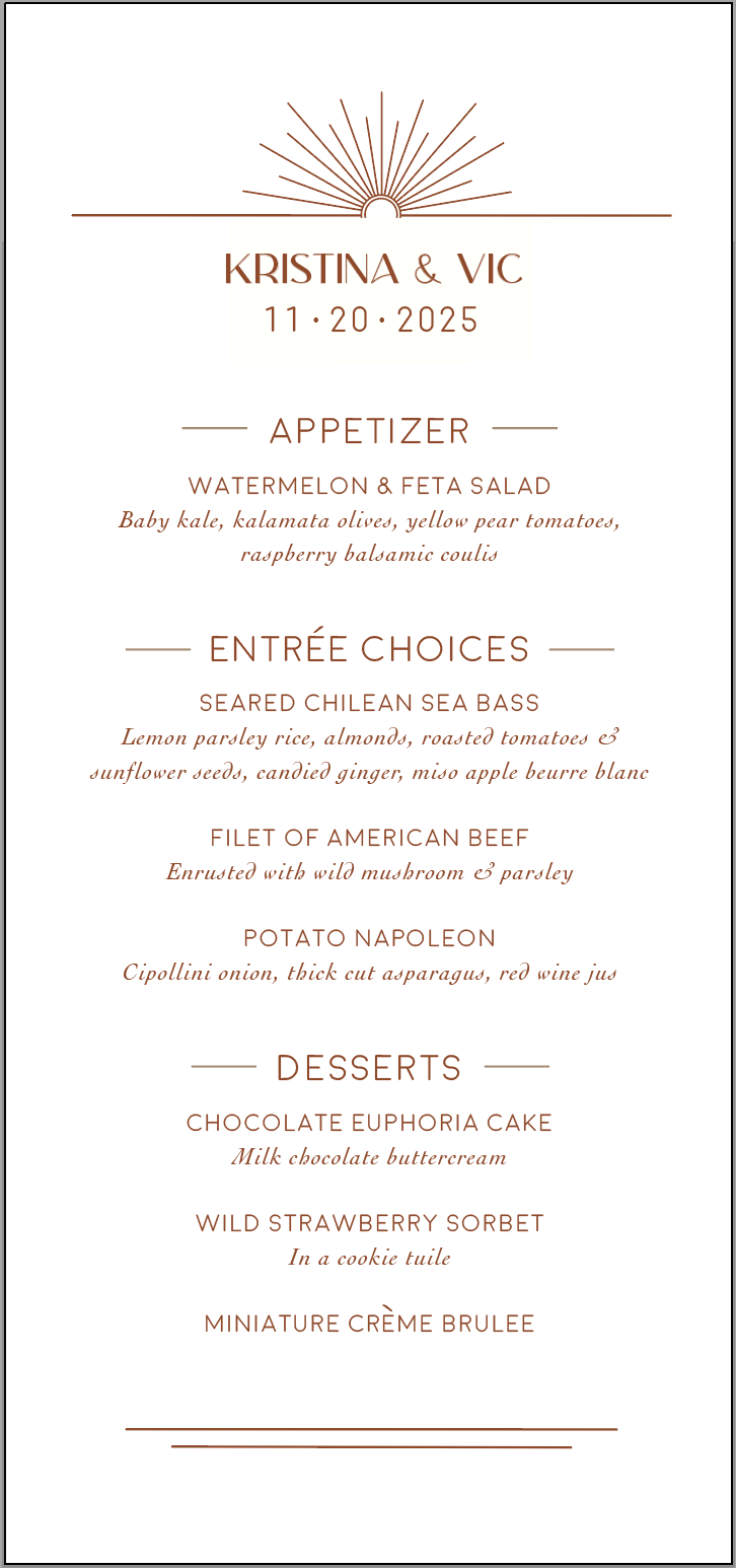 Sunburst menu