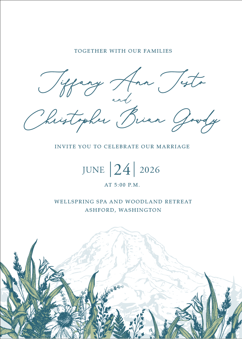 Mt Rainier and wildflowers