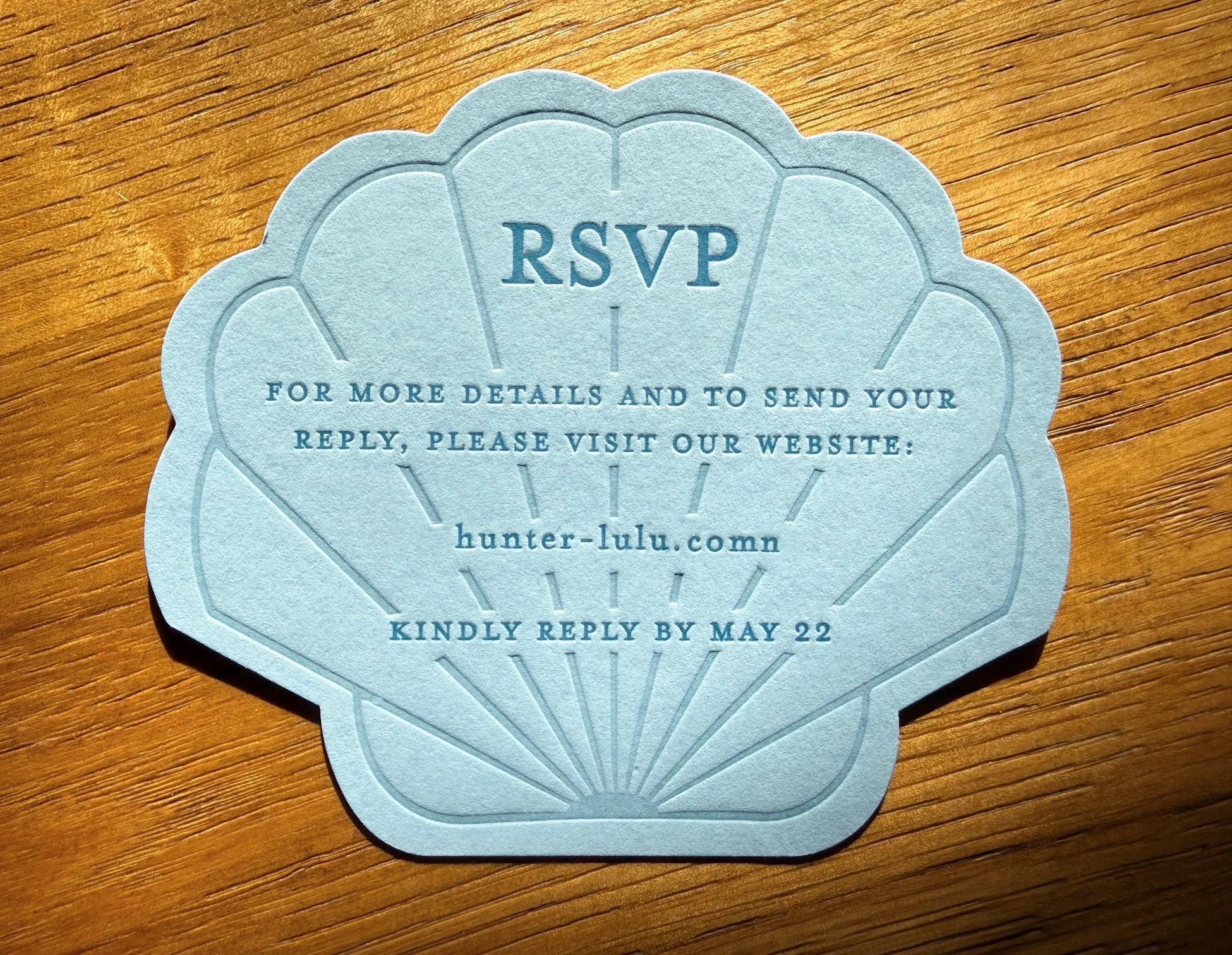 Louisa seashell RSVP