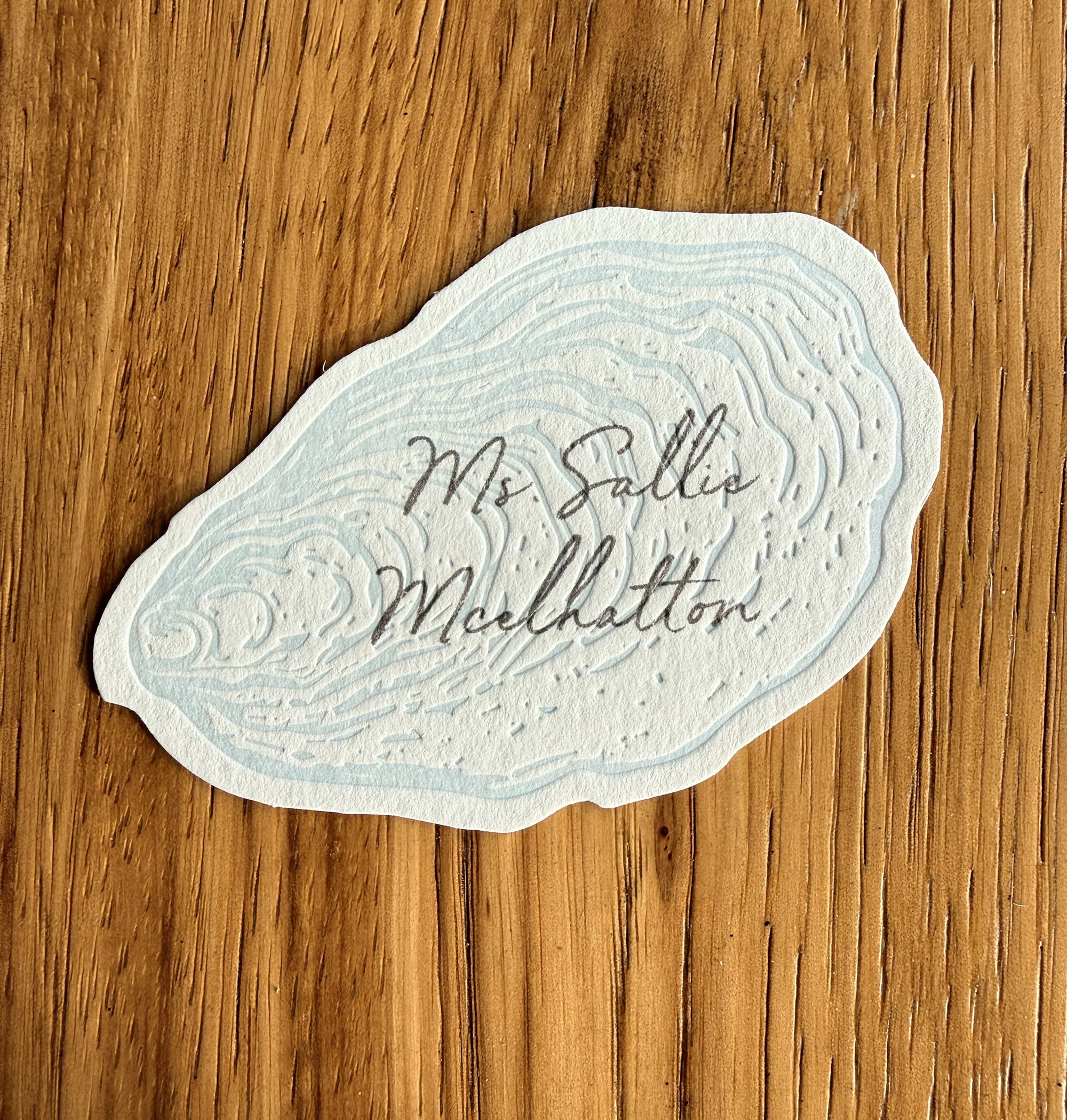 Oyster name cards
