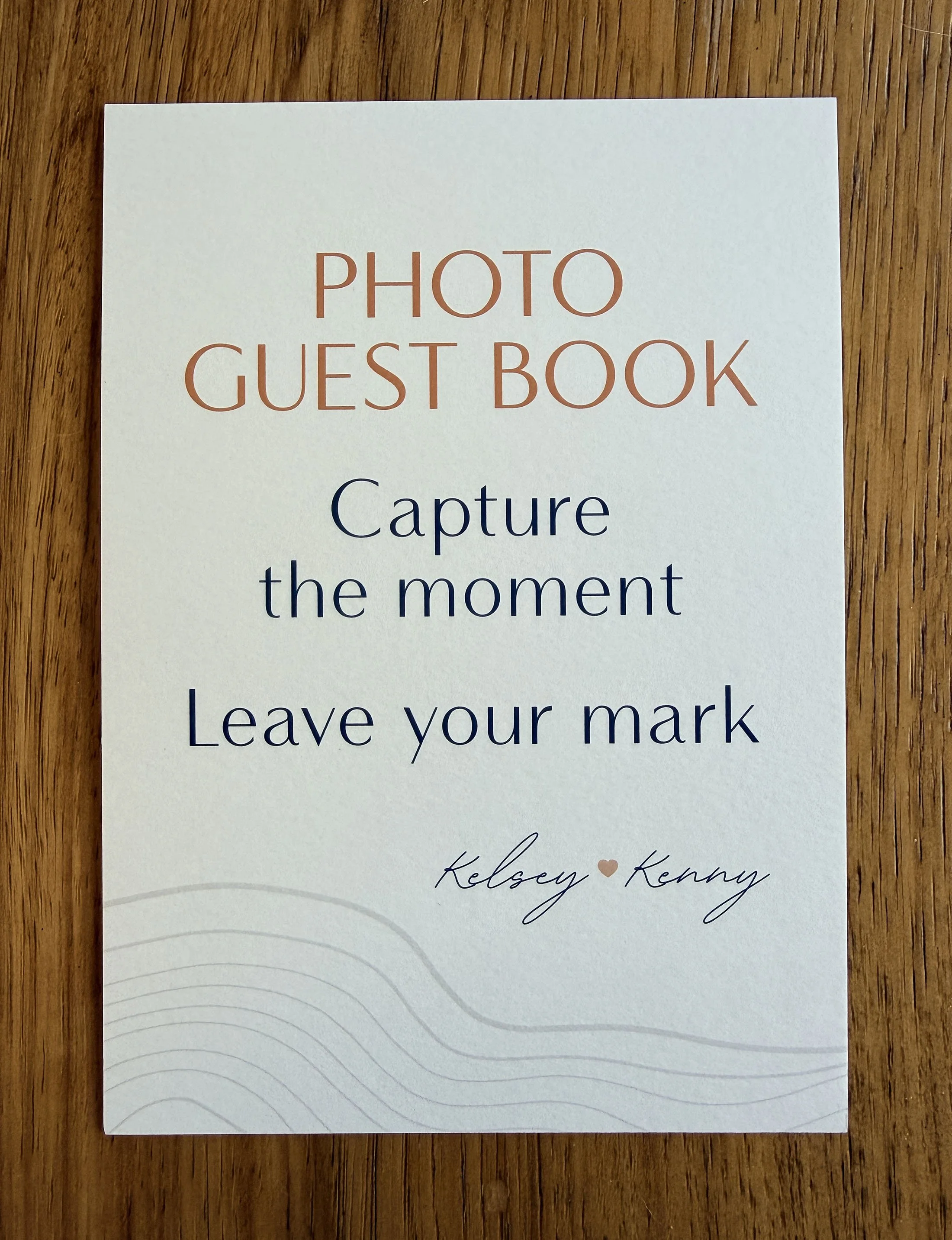 Kelsey + Kenny guest book:  digitally printed