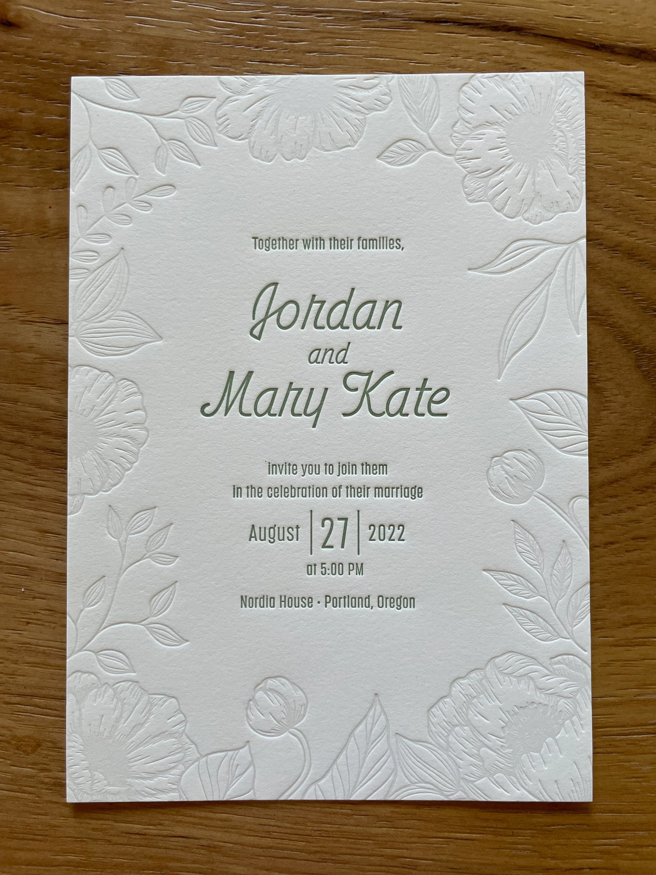 Floral, leafy, and botanical theme wedding invite designs