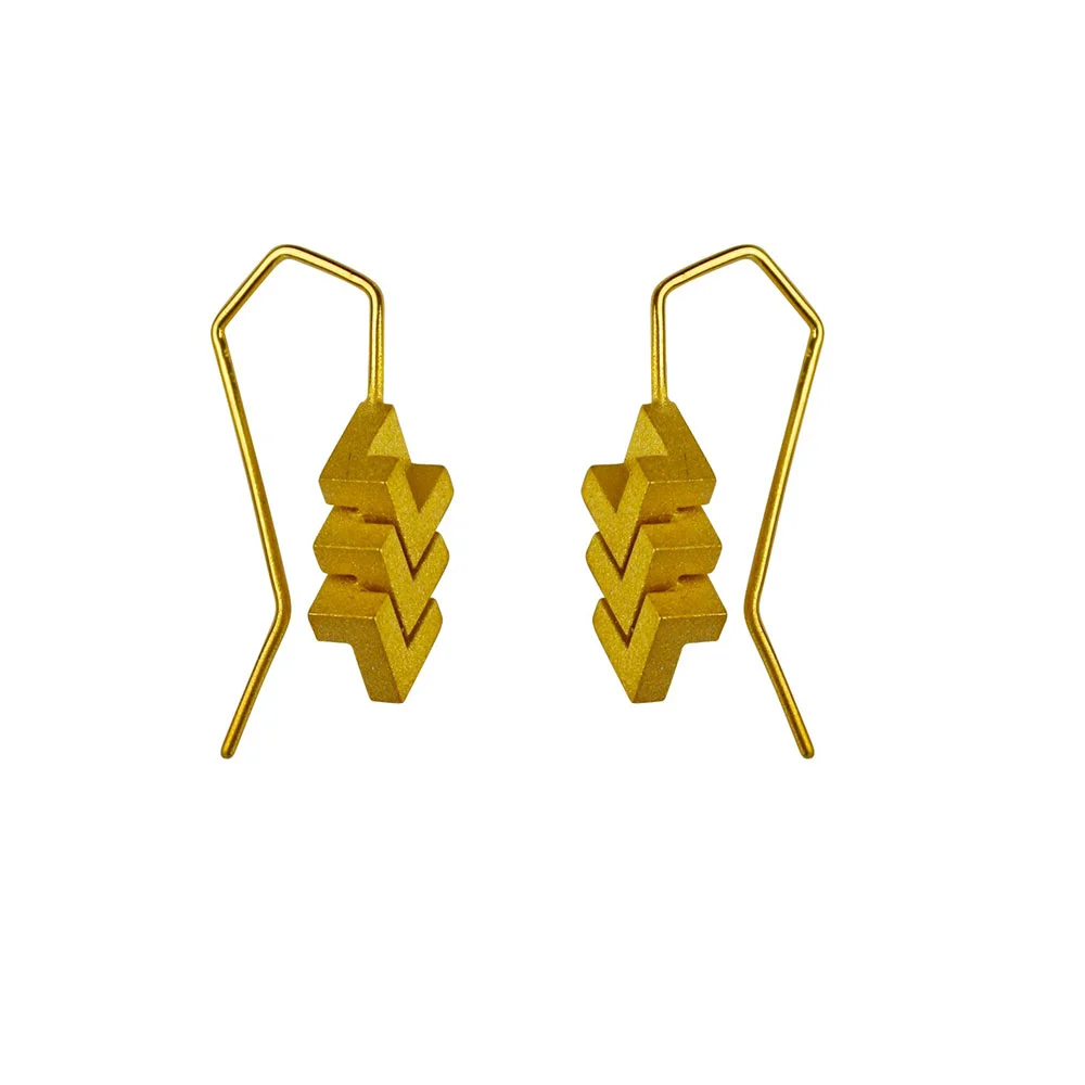 Rhythm Angle Earrings 18ct Gold Plate