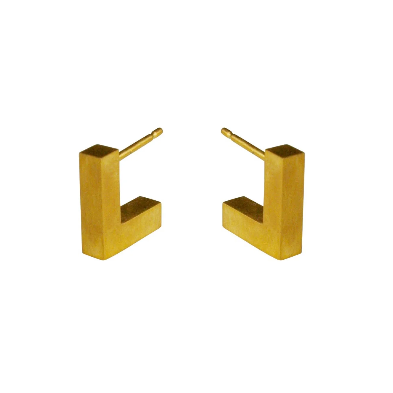 Geom Structure Earrings 18ct Gold Plate