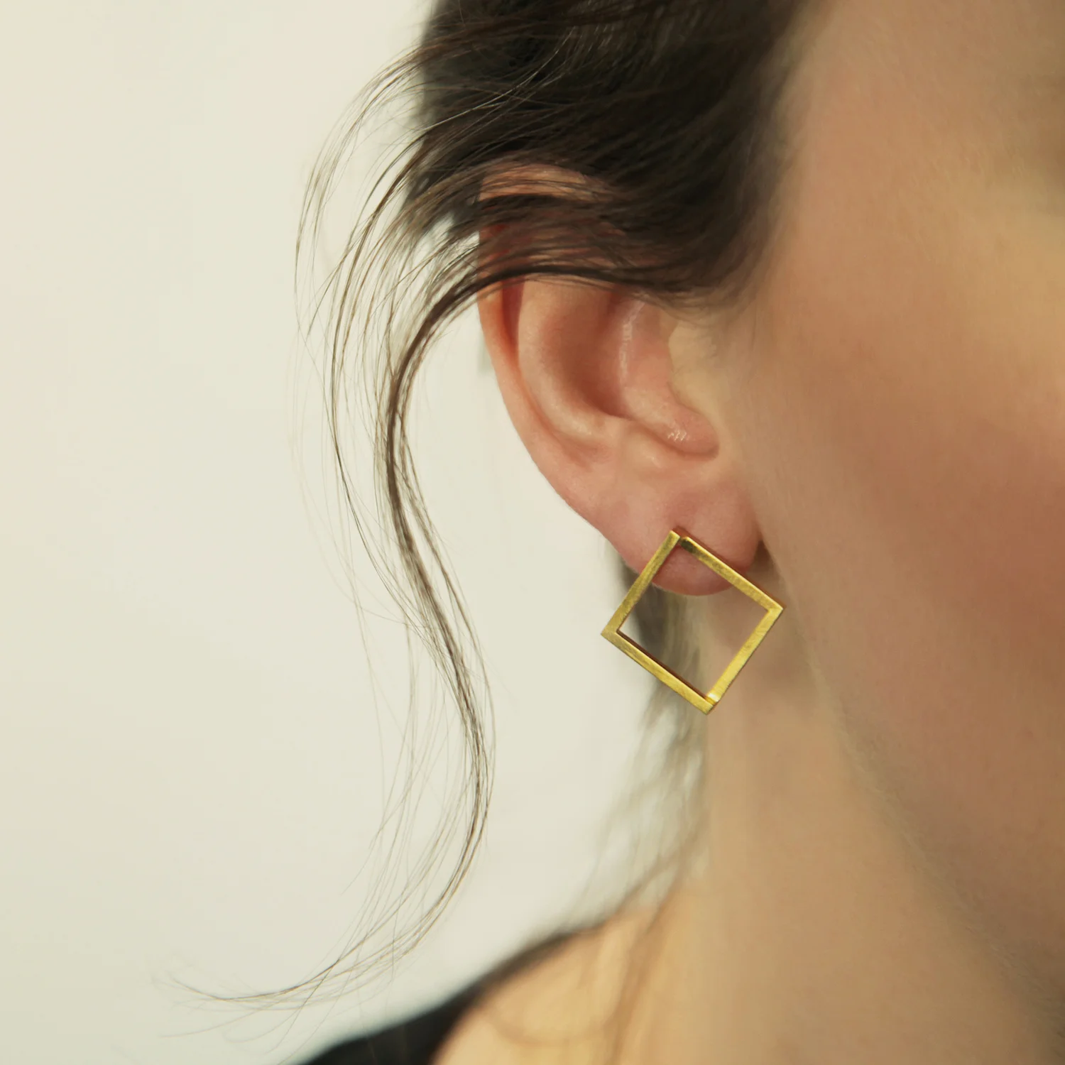 Large Geom Stud Earrings 18ct Gold Plate