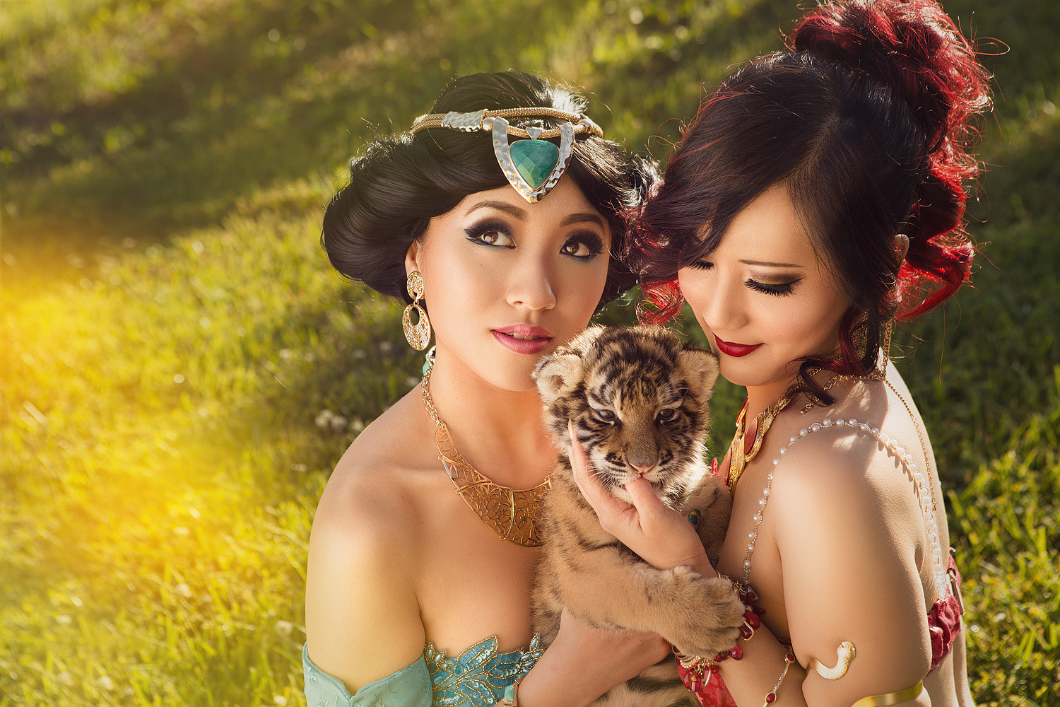 Stella Chuu and Chubear Cosplay as Slave Jasmines of Disney's Aladdin