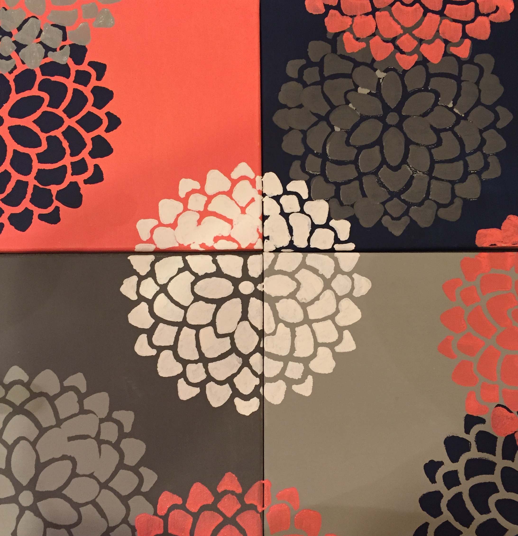 The overlapping of the flowers