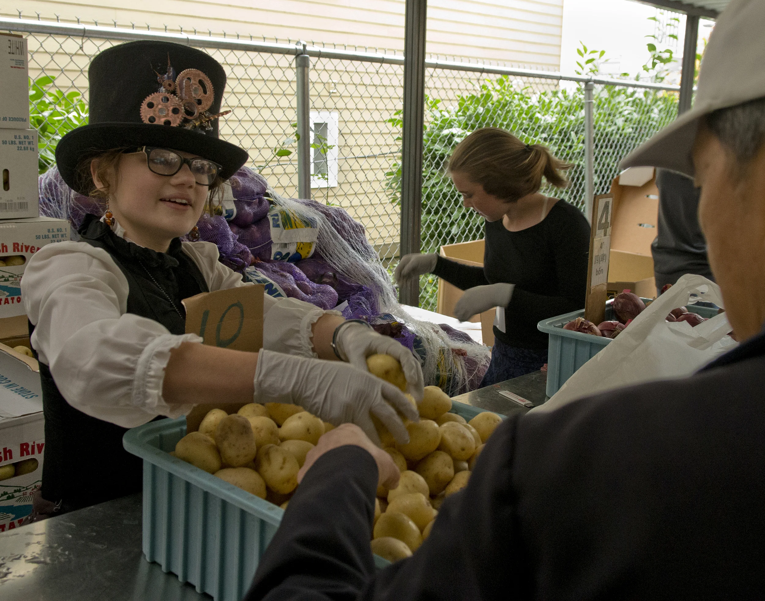A giving hand out
