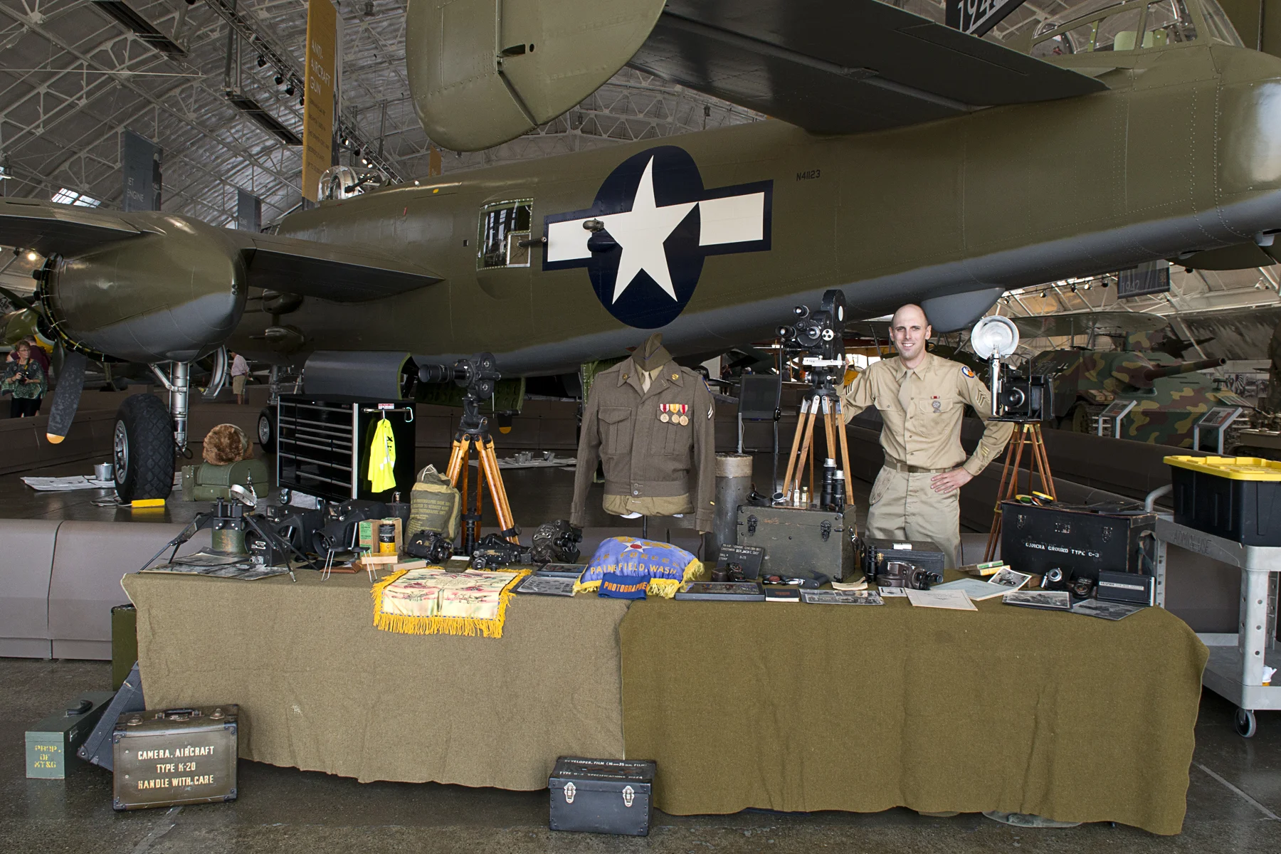 The B-25 and camera display