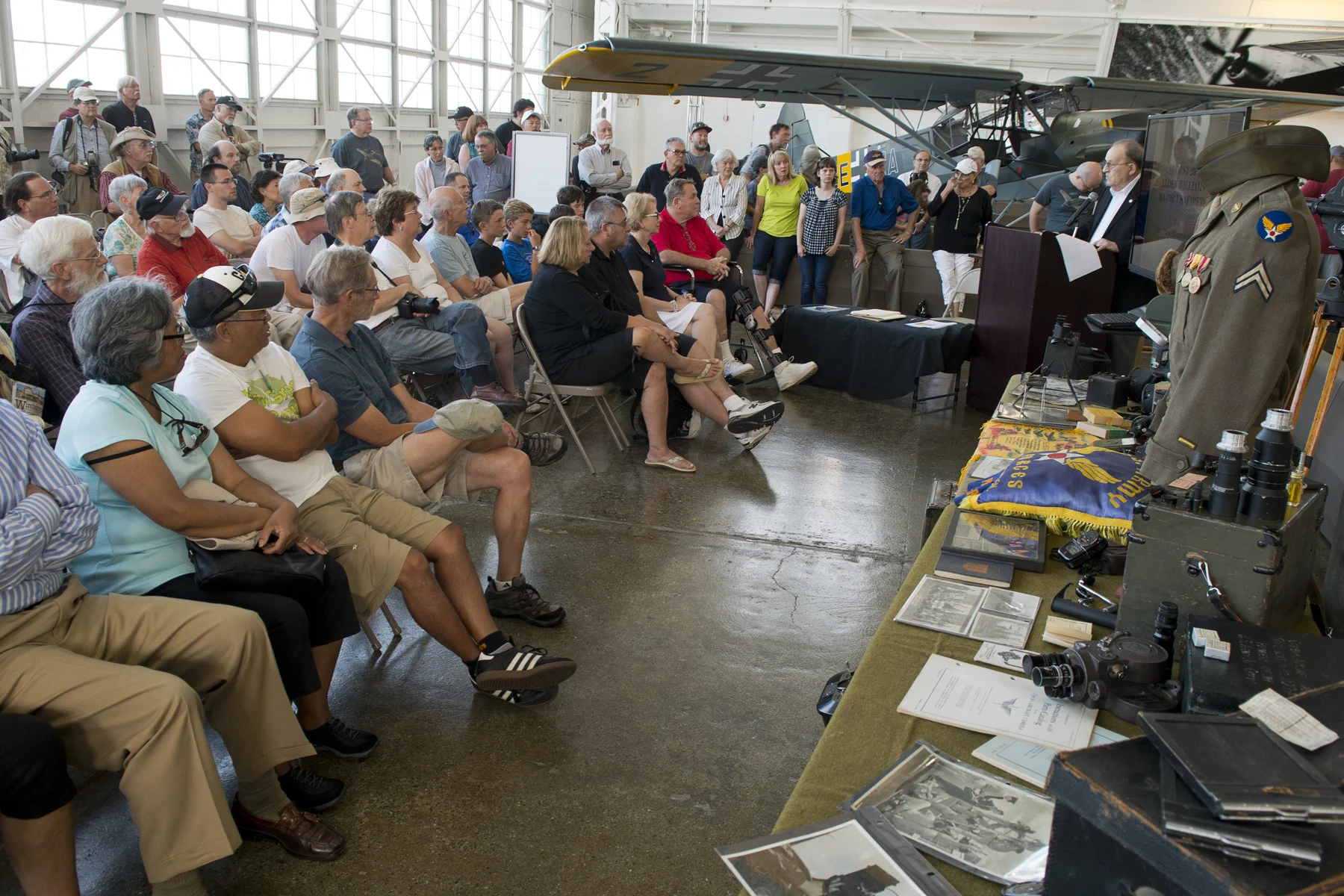 Speaking to the crowd