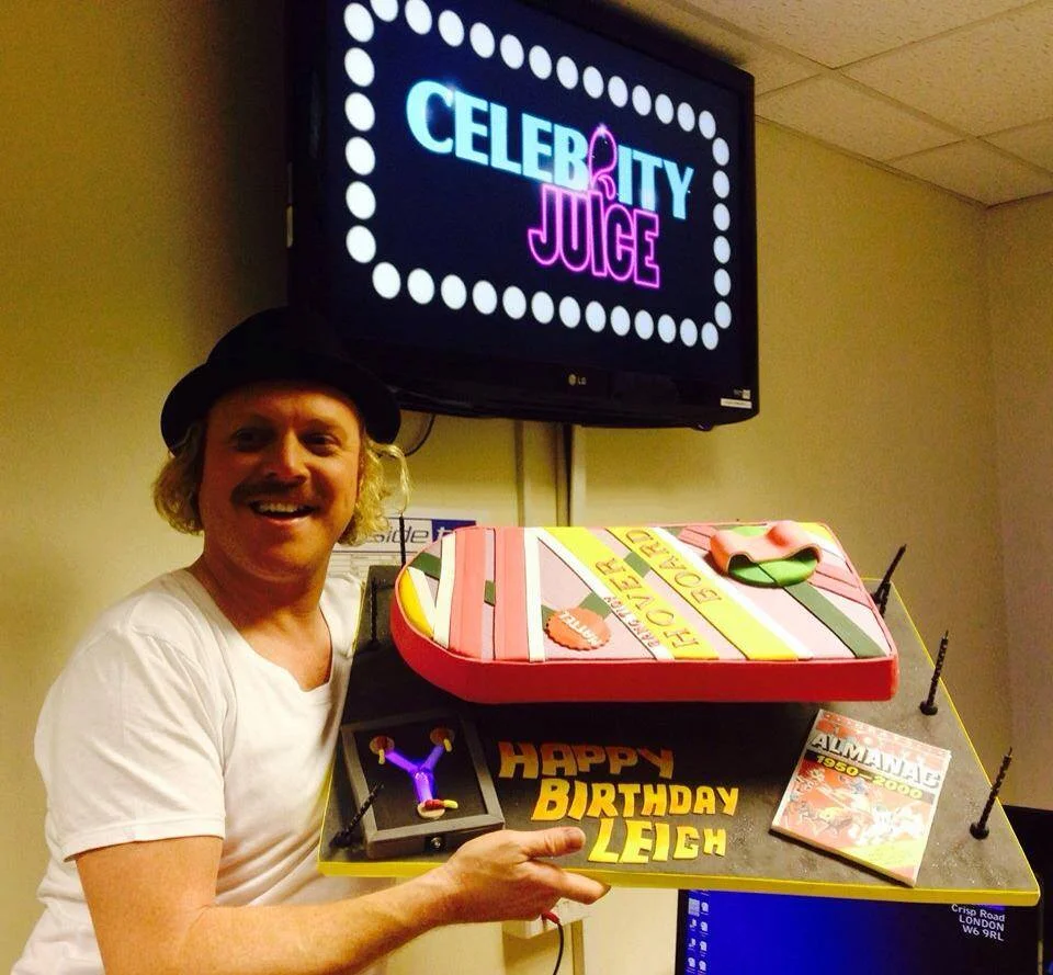 Leigh Francis aka Keith Lemon with the cake we made for his birthday.