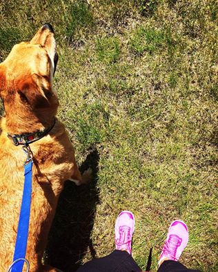 Me and my running buddy Gidget (and new kicks) celebrating #globalrunningday :D 