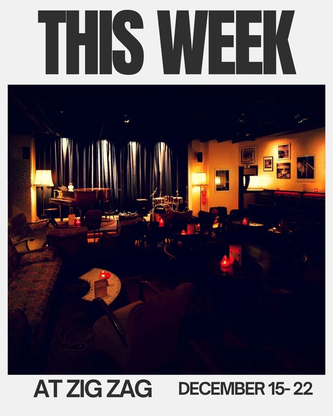 Take a look at our upcoming concerts this week and kick off your week with some jazz!

TICKETS available on our website 🎫

Location: Zig Zag Jazz Club

Hauptstr. 89, 12159 Berlin