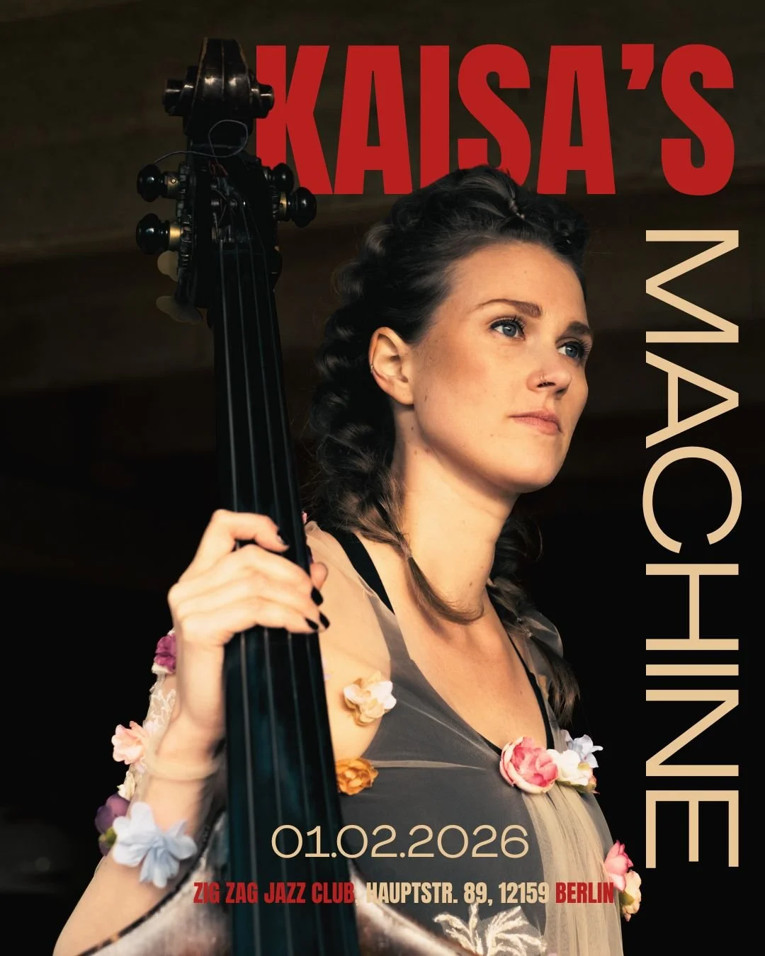 Kaisa&rsquo;s Machine
📅Sunday, February 1, 2026

21:00

Kaisa M&auml;ensivu - bass
Eden Ladin - piano
Max Light - guitar
Joe Peri - drums

"A band of young stars" - NY Times

Kaisa&rsquo;s Machine, led by Finnish bassist Kaisa M&auml;ensiv