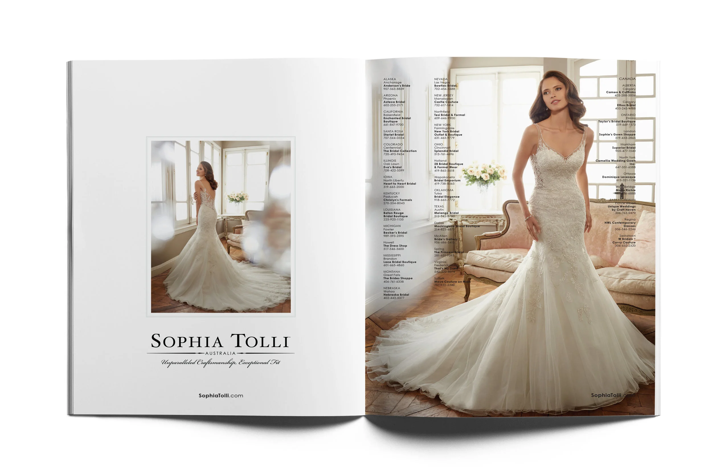 Bridal Guide Magazine Spread – Sophia Tolli