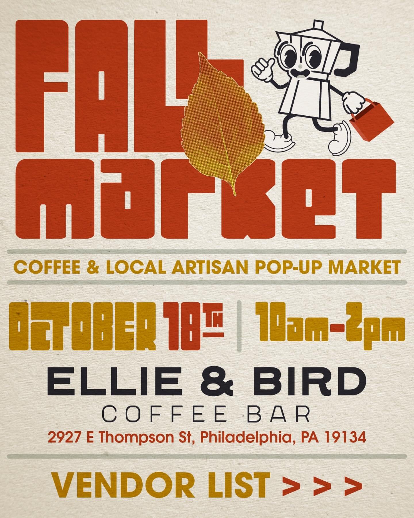 🍂✨EVENT ALERT 🍂✨ OCT 18&mdash;FALL MARKET HOSTED BY @ellieandbirdphl 

I&rsquo;ll be setting up alongside an amazing lineup of local makers and artisans&mdash;each bringing their own creative twist to the season. From baked goods to original art (a