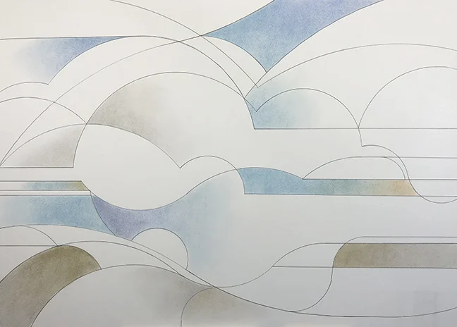   Clouds #2   $750  graphite and pastels on illustration board 20”x14” 