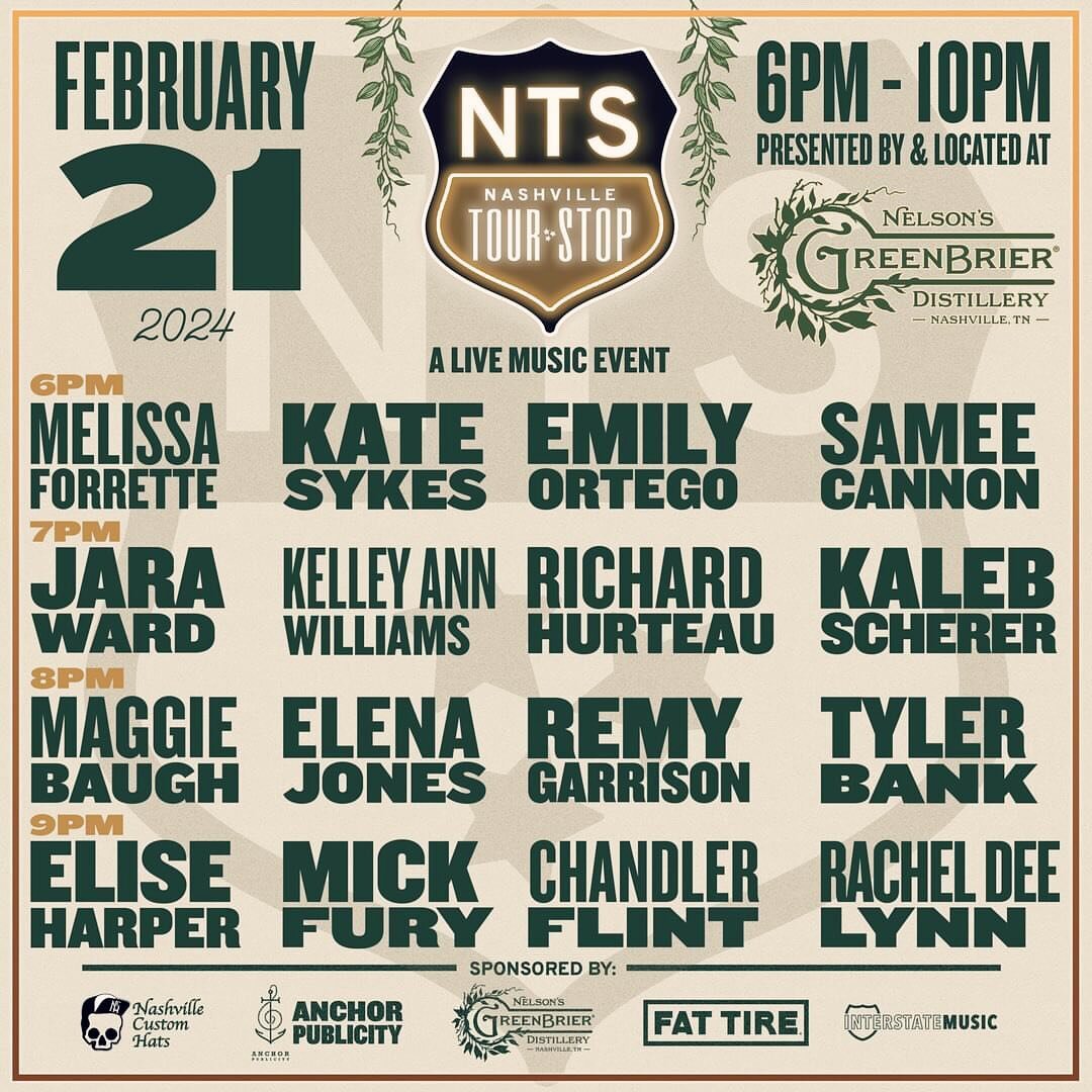 can&rsquo;t wait to play @nashvilletourstop tomorrow night at @nelsonsgreenbrier, my round starts at 9:00 pm! 

this will be my first time playing at this venue, super stoked about it, see ya&rsquo;ll there!