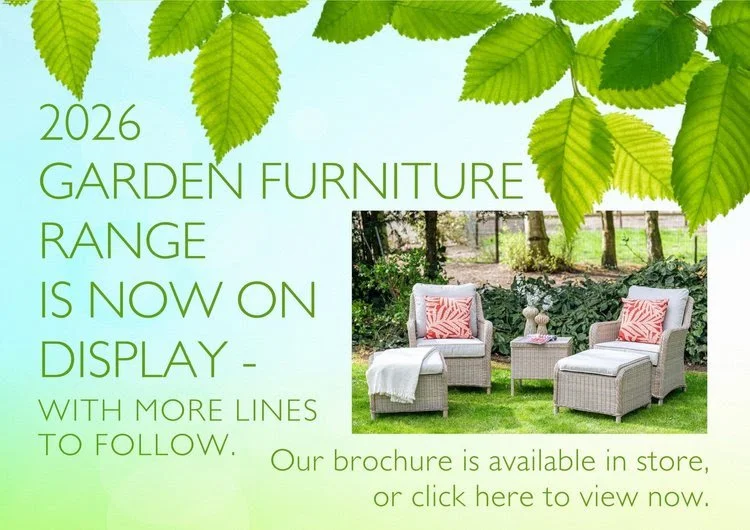 let your thoughts turn to relaxing while you peruse our garden furniture selection&hellip;on display in store and also via our brochure&hellip;we have more lines coming in so the display and brochure show the stock we have at present, with one or two