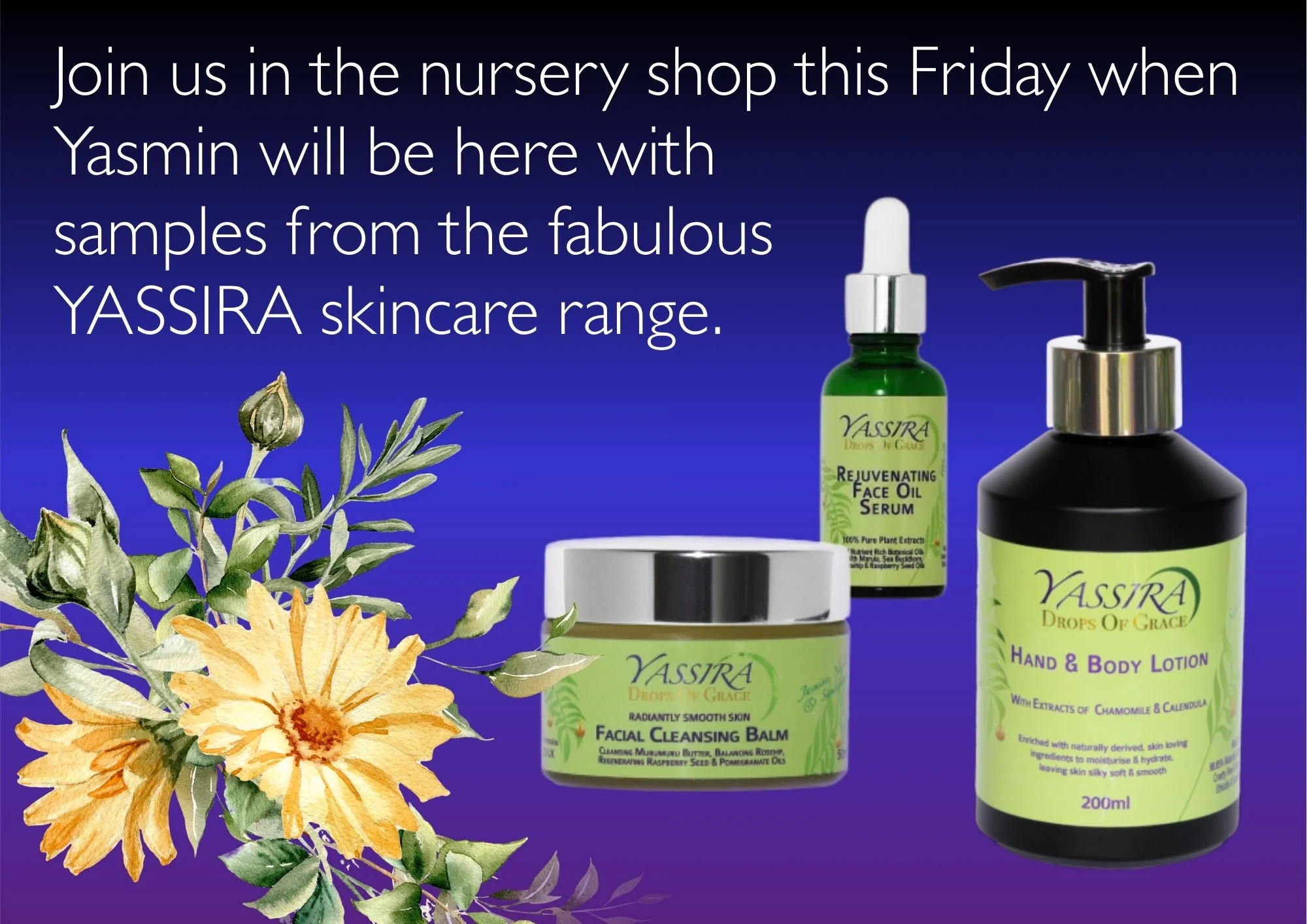 Yasmin is here today 😍
Pop in and sample the skin care range 
 #crowbrough #lewes #hailsham #brighton #uckfield #smallbusiness #stavertonnursery #halland #gardencentre #motherdaygift #motherday #heathfield