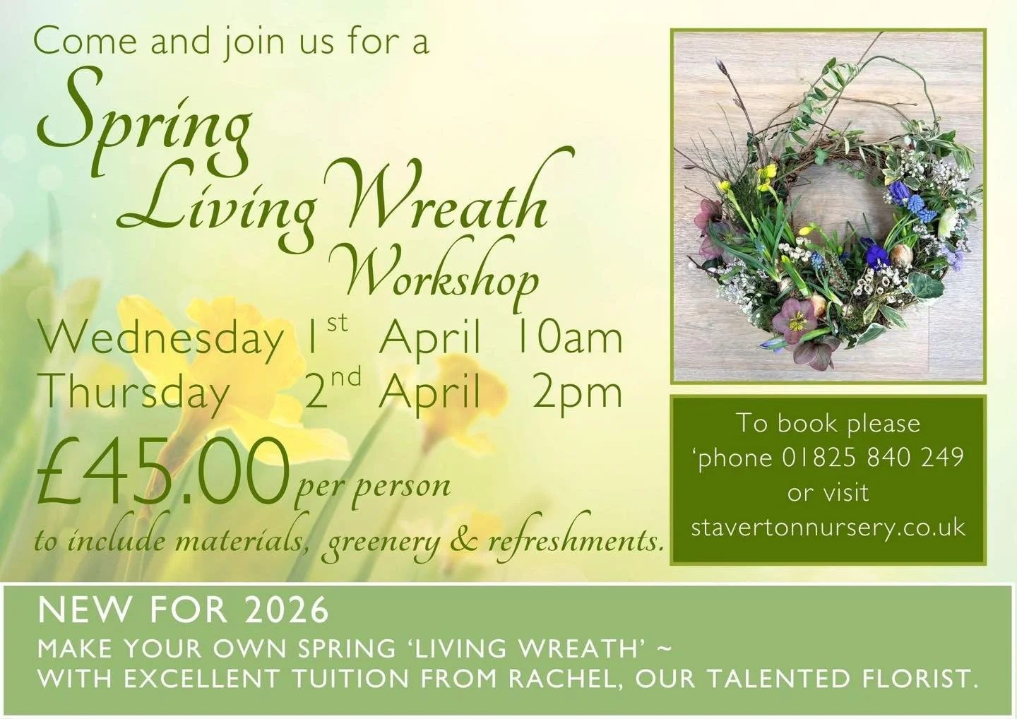 😍 for the first time ever !! Come and join Rachel, our talented florist for our spring living wreath making 
Our Christmas sessions sold really fast, so please book early, to avoid disappointment!

#crowbrough #lewes #hailsham #brighton #uckfield #s