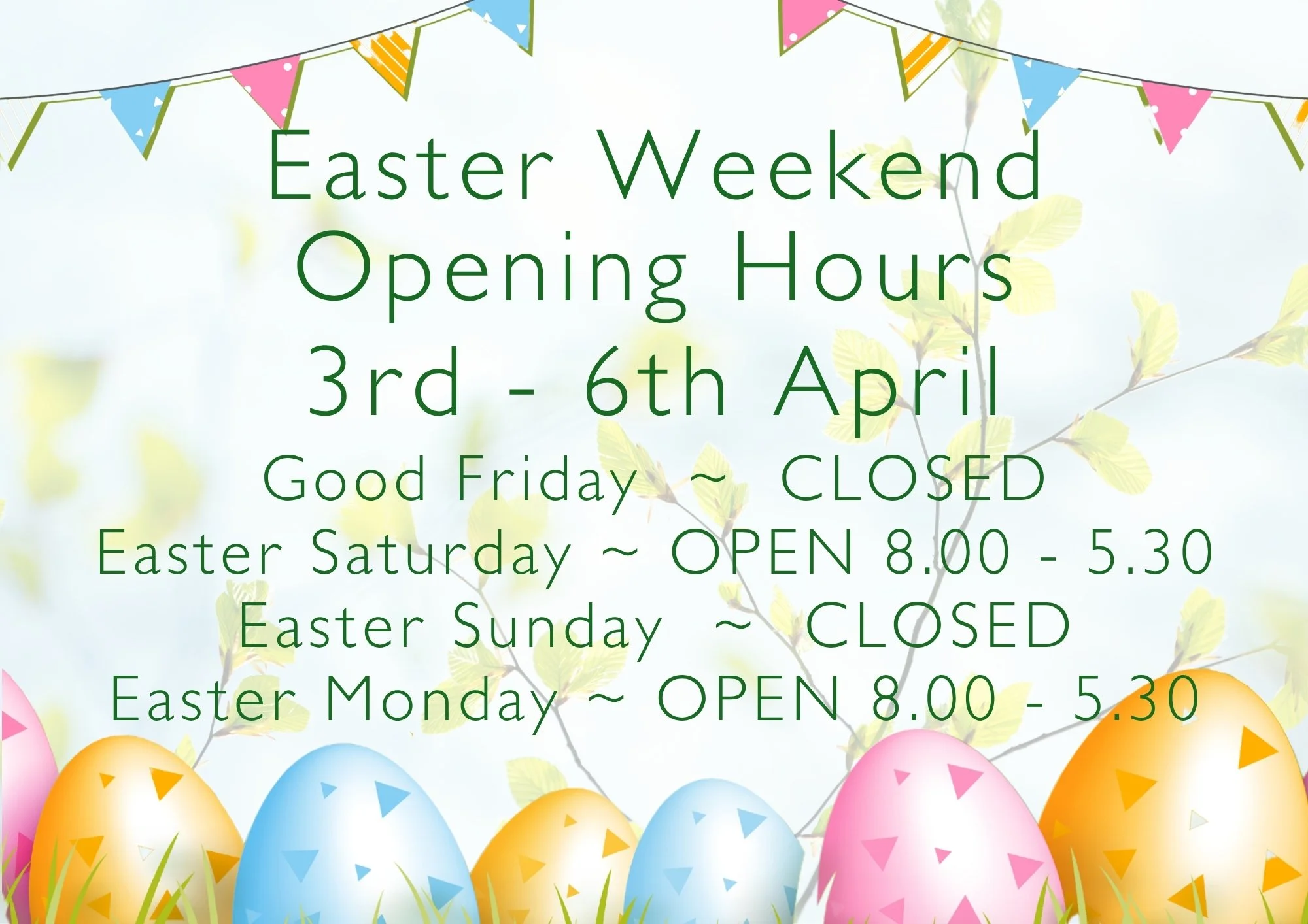 Just a reminder for everyone 😁
 #crowbrough #lewes #hailsham #brighton #uckfield #smallbusiness #stavertonnursery #halland #eastsussex #easter #eastersunday