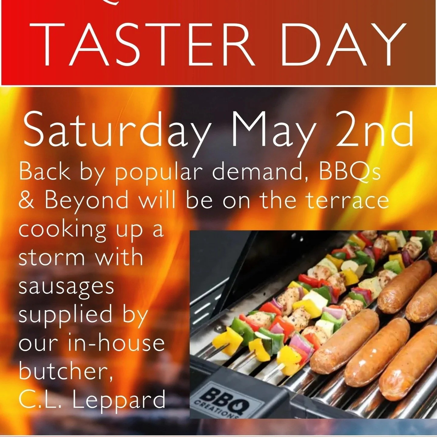 BBQ's and Beyond taster day with Sausages from our very own butcher !!!😍