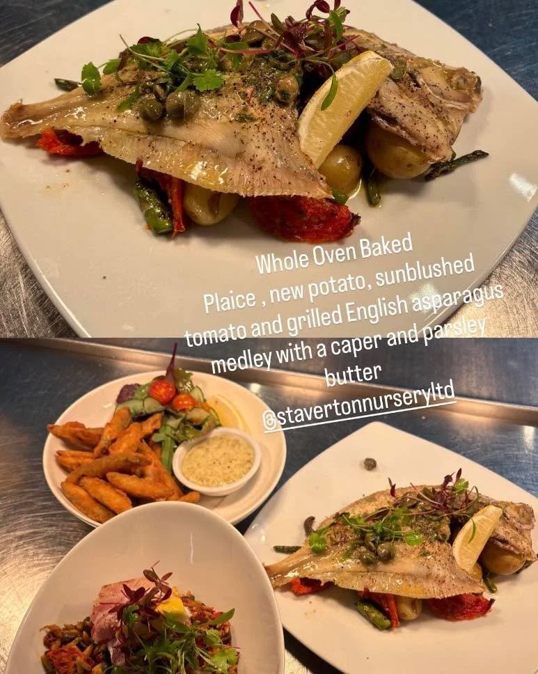 Double post day 😎😍 from our kitchen chef chefsydneytiley 
Come and visit Cecil&rsquo;s kitchen here at Staverton Nursery 
#crowbrough #lewes #hailsham #brighton #uckfield #smallbusiness #halland #eastsussex #fishdishes