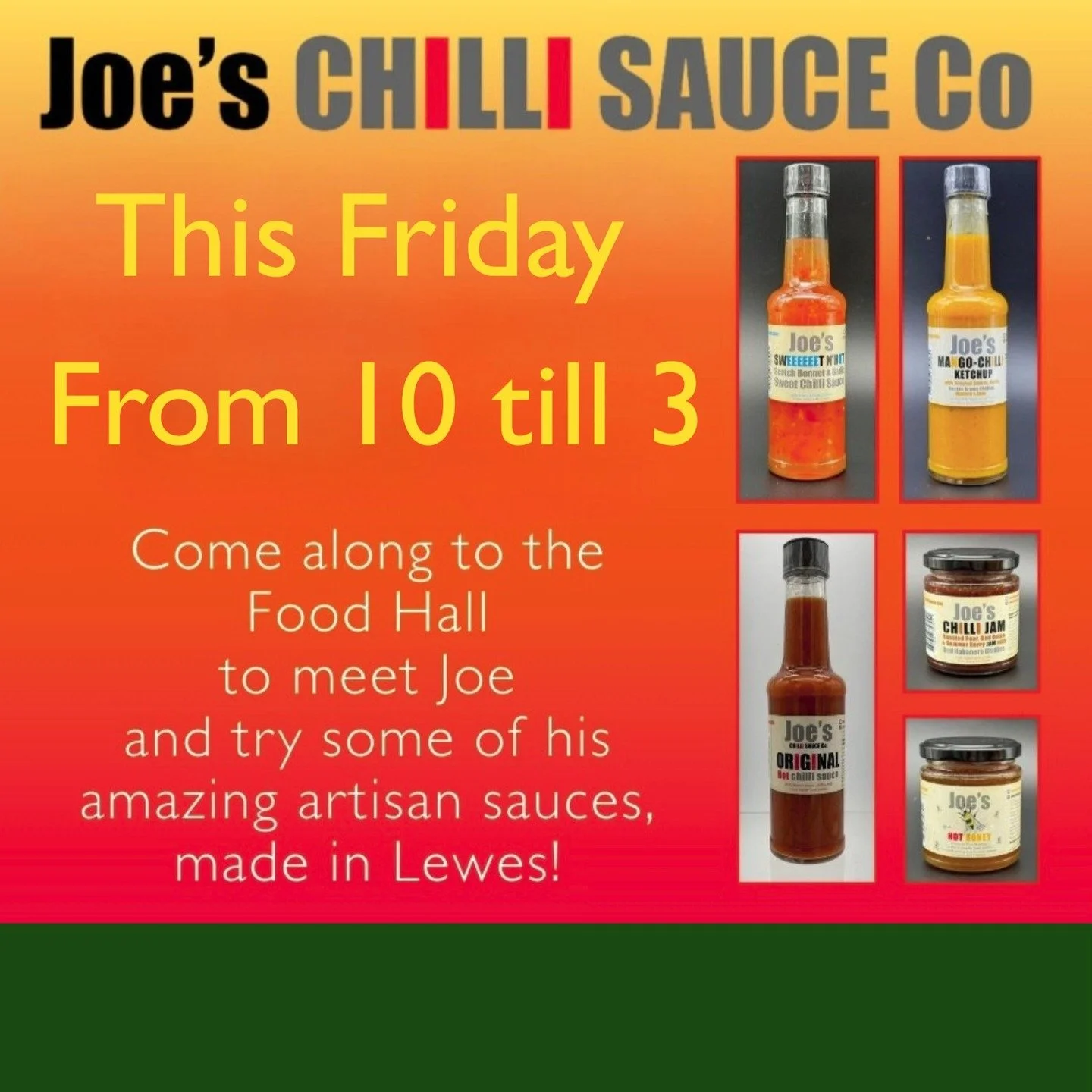 Originally set as Saturday, My mistake !!
Joe and the sauces are due tomorrow :-)