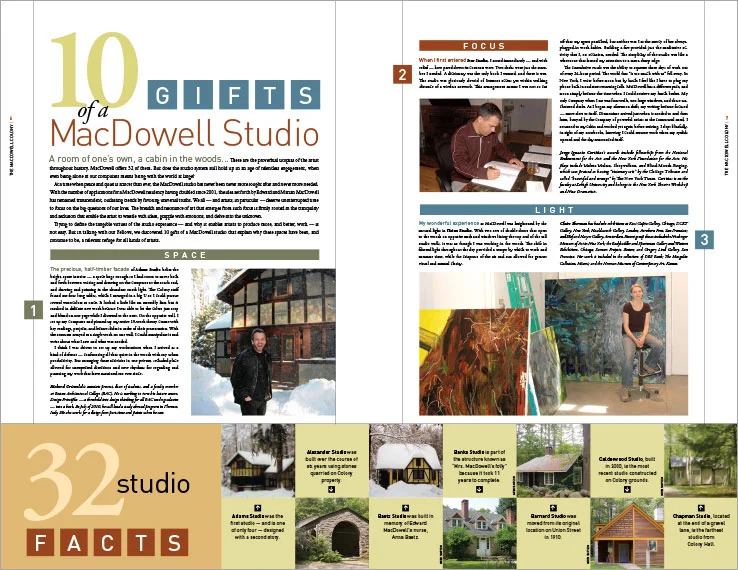 Newsletter Design Portfolio: Arts journal design: The MacDowell Colony.