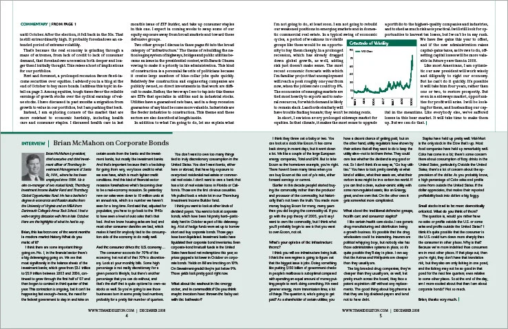 Newsletter Design Portfolio: Financial newsletter design: ETF Insider.