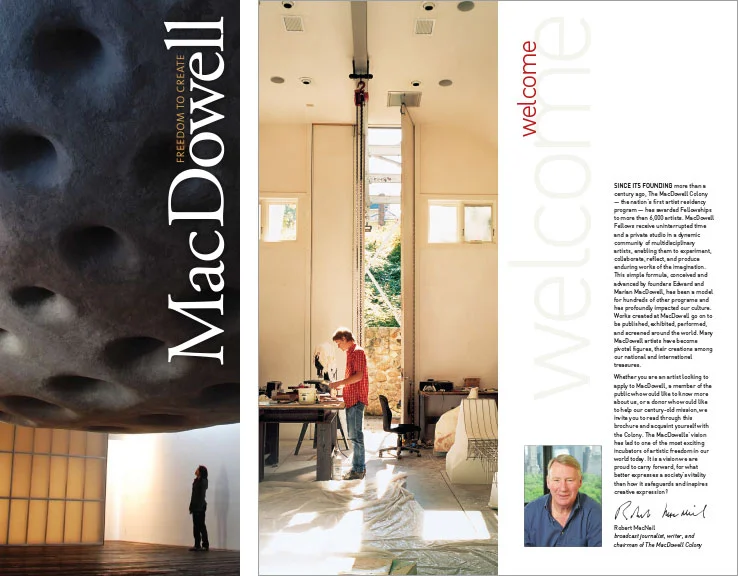 Marketing Collateral Design Portfolio: Institutional Brochure: MacDowell Colony