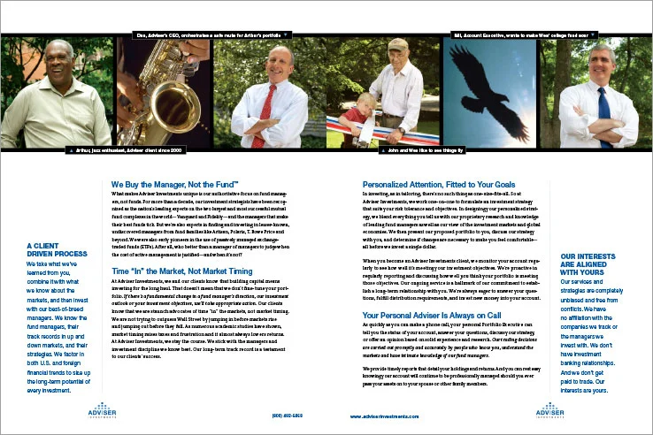 Marketing Collateral Design Portfolio: Company Brochure: Adviser Investments