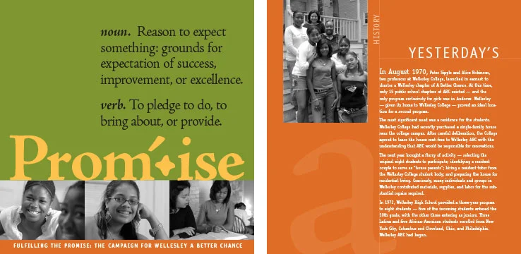 Marketing Collateral Design Portfolio: Fundraising Brochure: Wellesley ABC