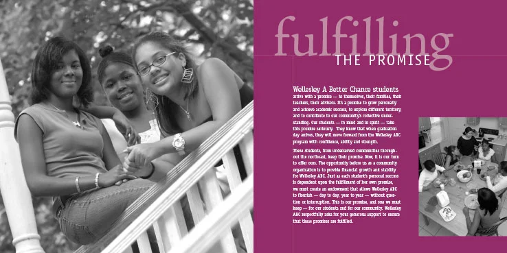 Marketing Collateral Design Portfolio: Fundraising Brochure: Wellesley ABC