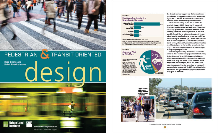 Book Design Portfolio: Urban design book: Pedestrian- and Transit-Oriented Design.