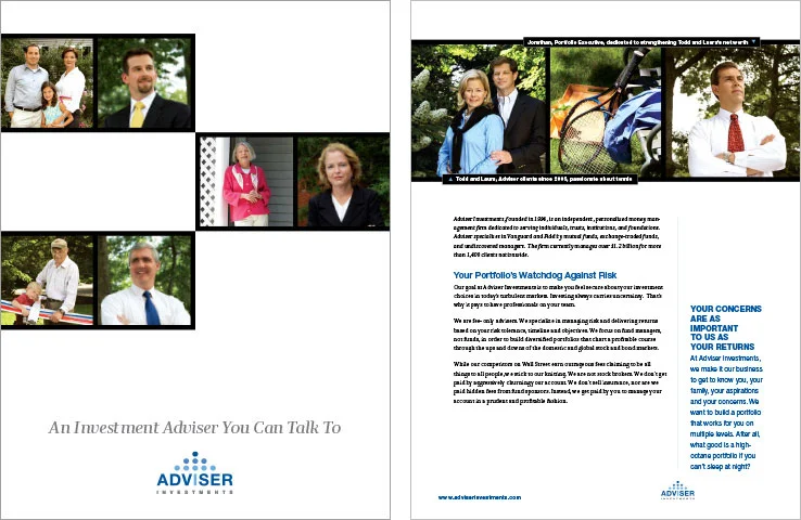 Marketing Collateral Design Portfolio: Company Brochure: Adviser Investments