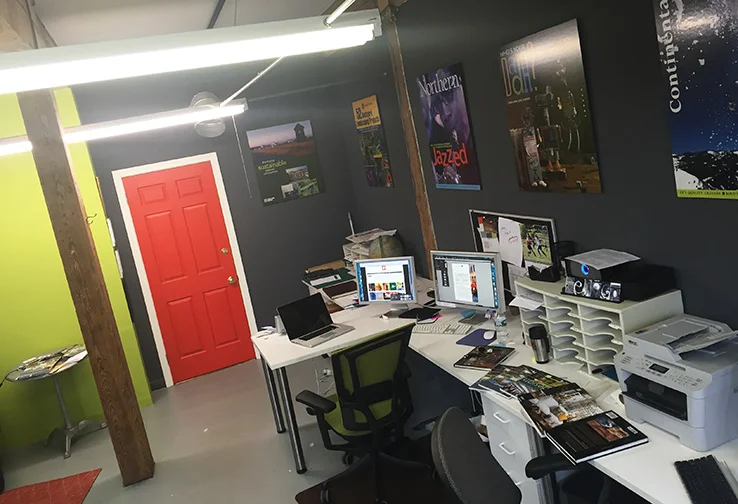 Our graphic design studio at Porter Mill in Beverly, Massachusetts