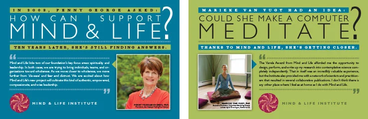 Marketing Collateral Design Portfolio: Direct Mail Card: Rebranding: Mind & Life Institute