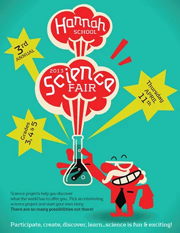 Posters & Signage Design Portfolio: Science Fair Poster: Hannah Elementary School.