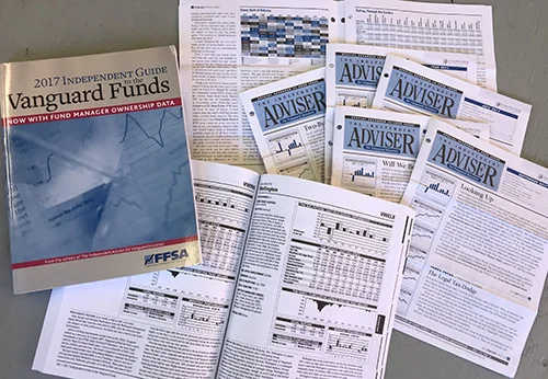 The Independent Adviser for Vanguard Advisers monthly newsletter, and the 2017 Independent Guide to the Vanguard Funds , a 308 page annual guide that we produce for InvestorPlace Media.