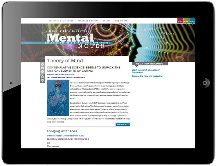 Some pages from the revamped mindandlife.com